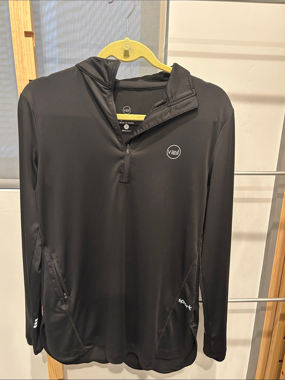VE11 Black Quarter-Zip Lightweight coverup